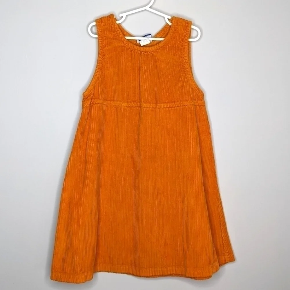 Vintage Flap Happy Wee Winter Woolies Corduroy Orange Jumper Dress 7